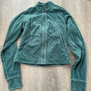 Lululemon velvet cord scuba track jacket size 8